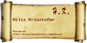 Hilcz Krisztofer névjegykártya